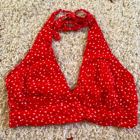 Halter Polka Dot Crop Top - Picture 1 of 3